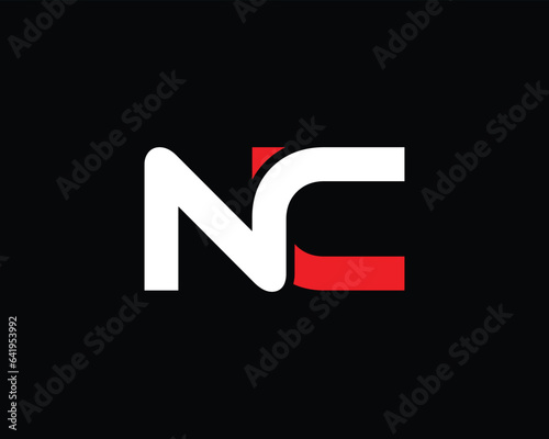 Alphabet letter 'NC' Logo Design Illustration Template