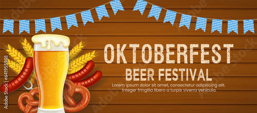 Oktoberfest beer festival banner vector template