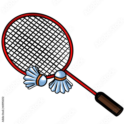 badminton racket and shuttlecock © Suphalak