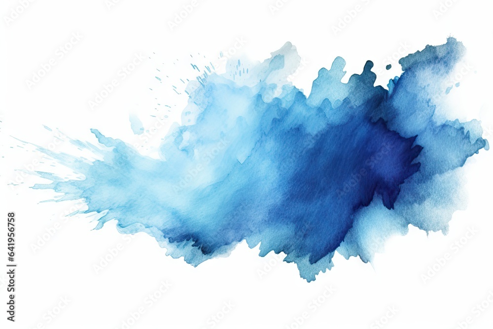 Obraz premium draw abstract background element brushstroke drawing paint design blot Isolated dash watercolor brush Abstract colours blot blue background blue frame painting i painted watercolor acrylic flourish