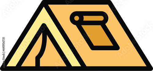 Bedouin tent icon outline vector. Arab desert. Islamic culture color flat