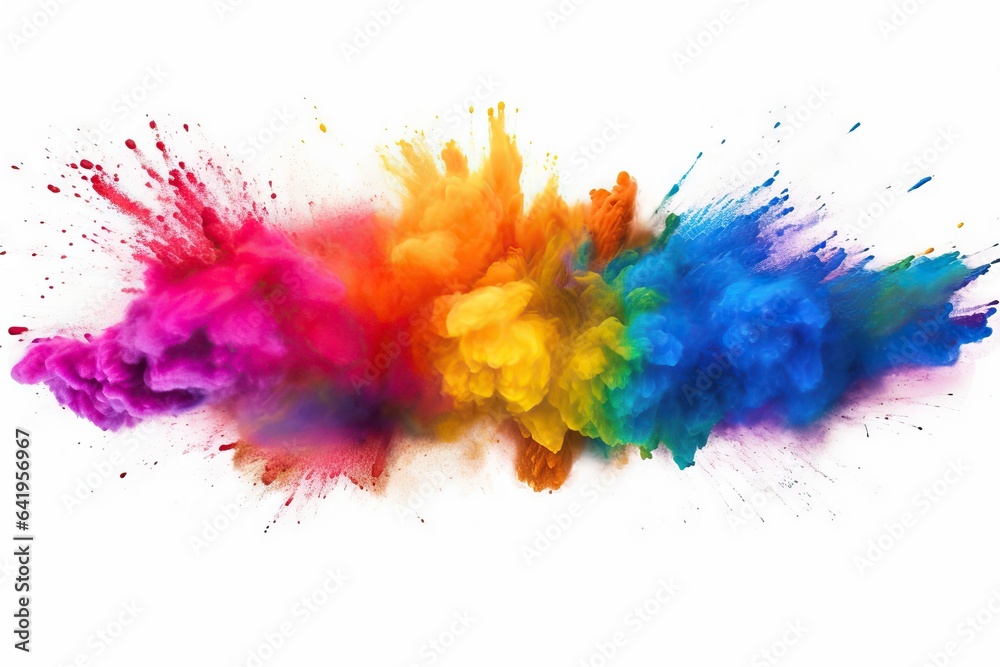 rainbow powder powder wide paint panorama white holi paint explosion splash isolated colours colorful explosion panorama rainbow colourful background smoke wide abstract color holi isolated explode