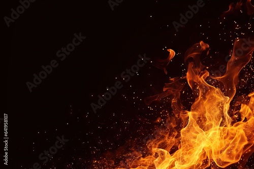 black fire covering spark dust light Concept isolated effect black background background light Realistic flash sparkles isolated ember flame flames particles b decoration fire particle abstract