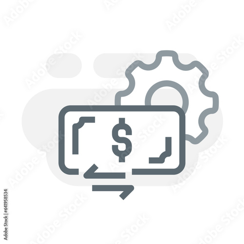 processing payments, money transferring, sending progress concept illustration line icon design editable vector eps10