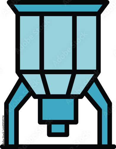 Factory equipment icon outline vector. Glass production. Window pvc color flat