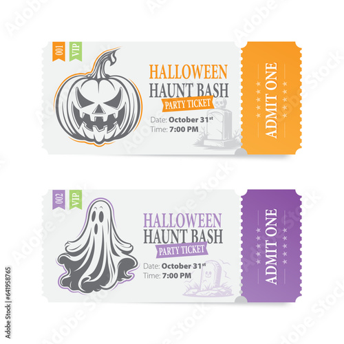 Halloween Party Ticket: Vector Illustration