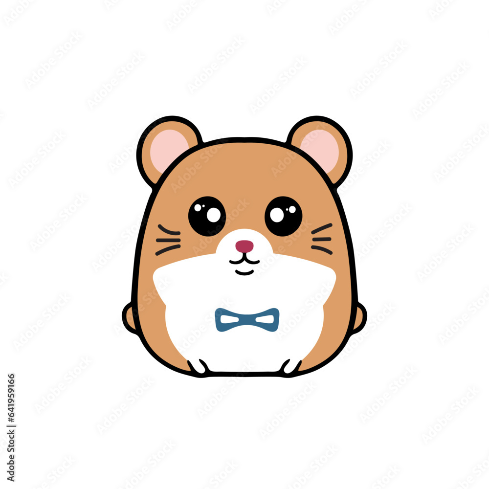 Cute baby hamster, funny flat design pet vector clip art illustration. isolated on a white background Cute baby hamster, funny flat design pet vector clip art illustration. isolated on a white background