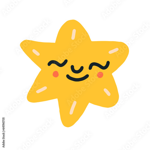cute star on white background. Vector illustration