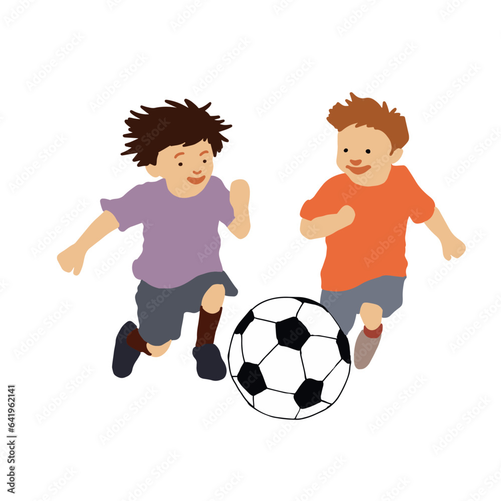 boy kicking football on white background. Vector illustration boy kicking football on white background. Vector illustration