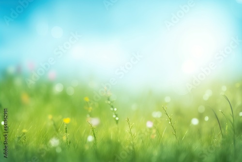 abstract blur day blue beam sky art grass meadow blur concept sky flower green spring Sunny gradient background spring sunny colourful grass bokeh gradient bright de background meadow field beauty