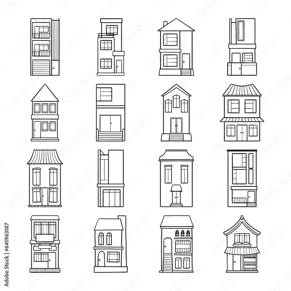 Doodle house hand drawn vector