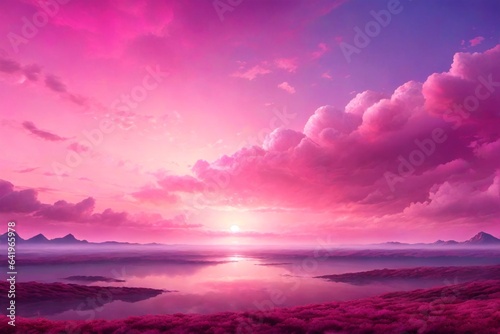 Pink Sky Background, Pink Sky Wallpaper, Fantasy Sky Background, Colorful Sky Background, Dreamy Sky Background, AI Generative