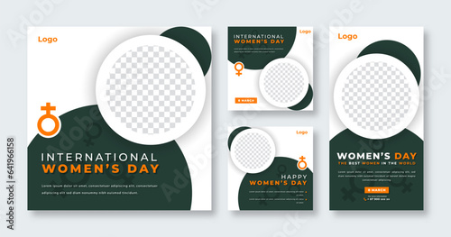 International Women Day Social Media Post for Online Marketing Promotion Banner, Story and Web Internet Ads Flyer