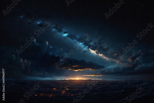 Black Sky Background, Starry Night Background, Night Sky Wallpaper, Night Sky Landscape, Starry Night Sky, AI Generative