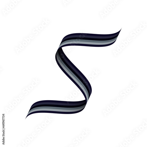 s logo design 3d multi color can be used as a ribbon