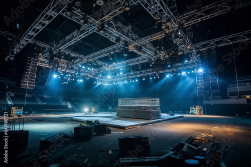 stage lighting effect in the dark, stage lights in the dark, stage lighting effect