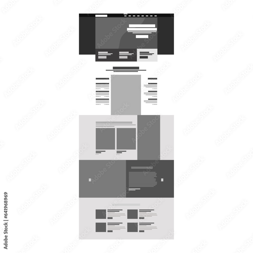 Business Web Site Landing Page Wireframe For Gym Crossfit Technology Vector Design Business Web Site Landing Page Wireframe For Gym Crossfit Technology Vector Design