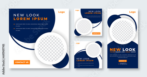 Geometric Shapes Social Media Post for Online Marketing Promotion Banner, Story and Web Internet Ads Flyer