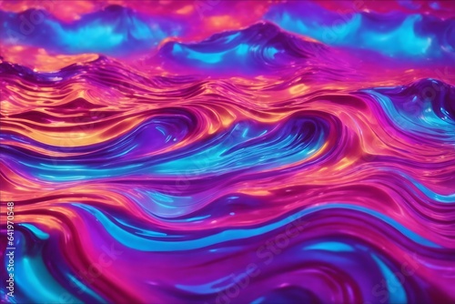 Rainbow Colored Fluid Wave Background, Colorful Fluid Wave Paint Background, Rainbow Colorful Paint Wave Background, AI Generative