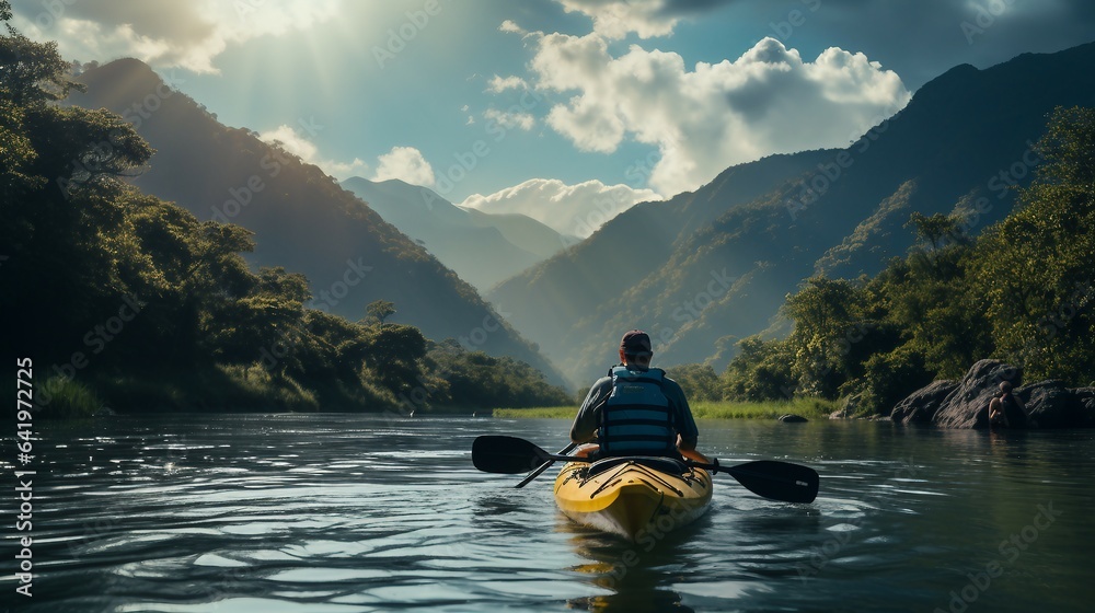 Adventurous Exploration Fishing Canoe Kayak Adventurous Exploration Fishing Canoe Kayak