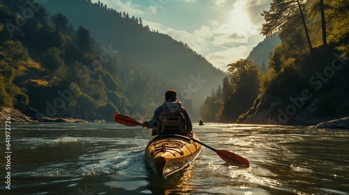 Adventurous Exploration Fishing Canoe Kayak