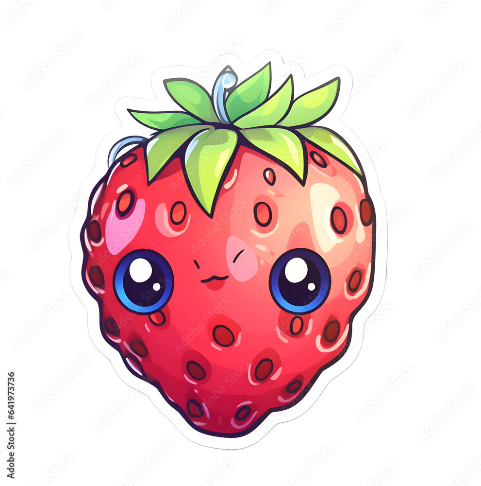 Strawberry cute cartoon sticker Strawberry cute cartoon sticker