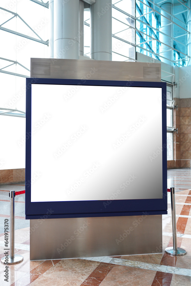 Mockup standalone big screen info. Digital media with blank white screen modern panel, display, signboard for advertisement design