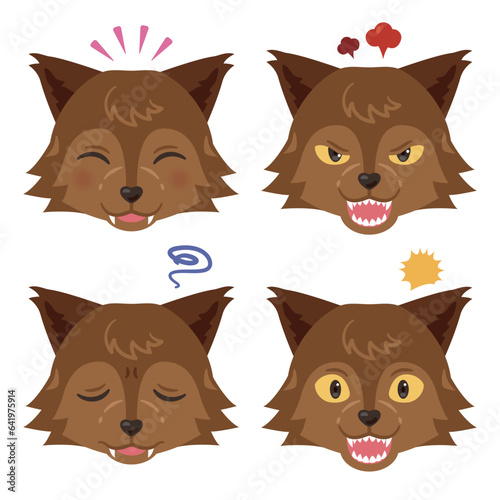 ハロウィン　オオカミ　表情