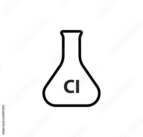 chlorine icon on white background