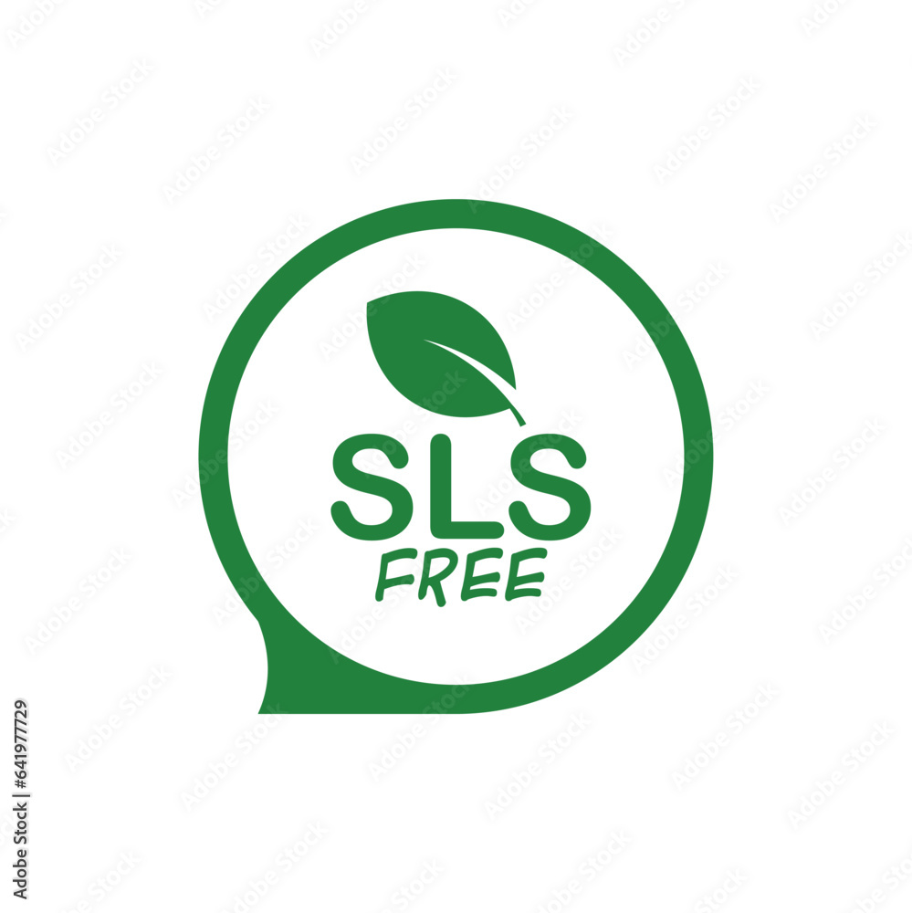 SLS free sign on white background SLS free sign on white background