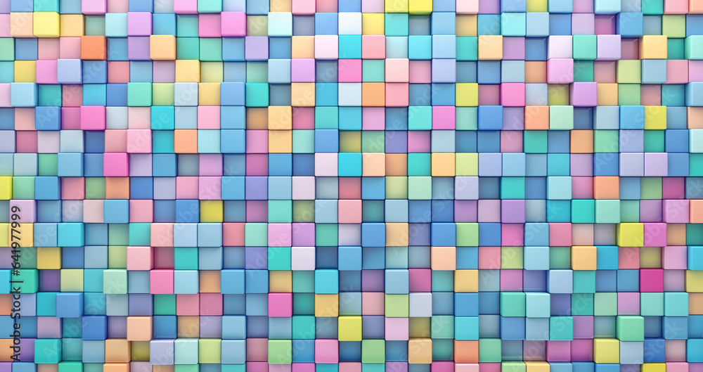 3D rendering abstract background of multi-colored cubes wallpaper 3D rendering abstract background of multi-colored cubes wallpaper
