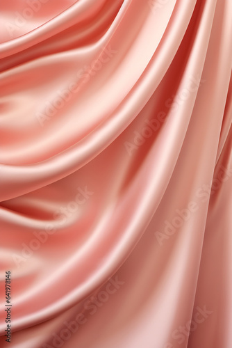 Rose gold Satin Silky Cloth for podium background, Fabric Textile Drape with Crease Wavy Folds.with soft waves, Black friday concept