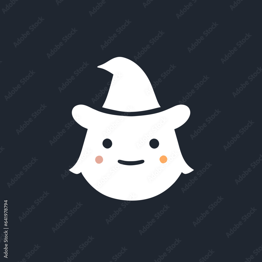 simple, clean, happy ghost, wizard, magic, wand, vector simple, clean, happy ghost, wizard, magic, wand, vector