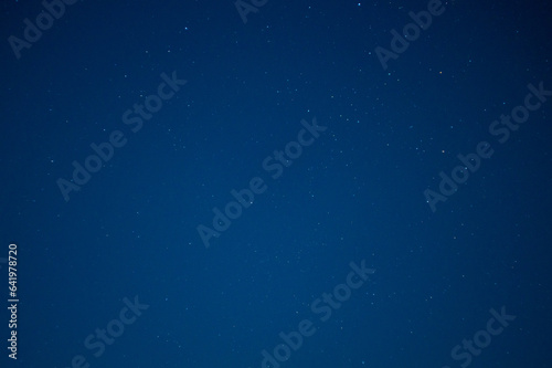 Blue night sky and stars landscape