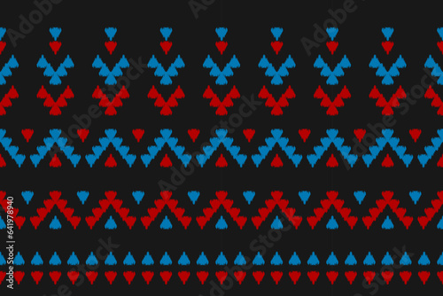 Geometric ethnic ikat seamless pattern traditional. Fabric American  mexican style. Design for background  wallpaper  illustration  fabric  clothing  carpet  textile  batik  embroidery.