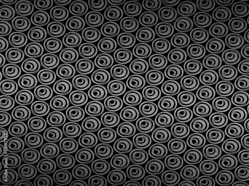 Black abstract background design. Modern wavy lines (guilloche curves) pattern in monochrome colors. Premium line texture for banner, business background. Dark horizontal vector template.