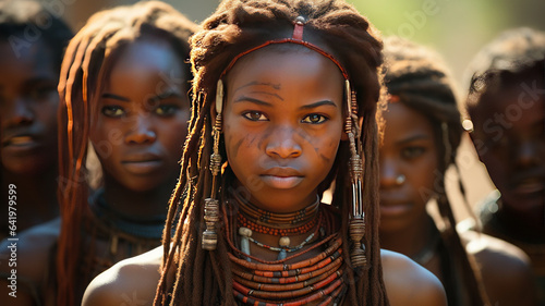 Himba traditional tribes. photo