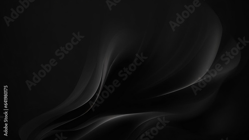 Black abstract wavy background, 3d rendering, 3d illustration