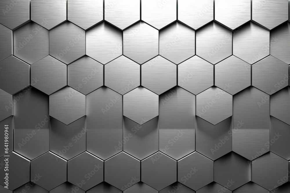 Naklejka premium silver high Site detail hexagon new illustration empty Hexagon style head design 3d brushed Wide hex background Brushed nobody technology metal steel wide plate Background Metal technology texture