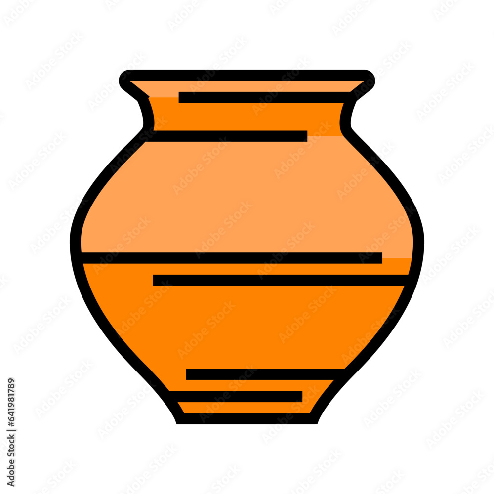 kalash water pot hinduism color icon vector. kalash water pot hinduism sign. isolated symbol illustration