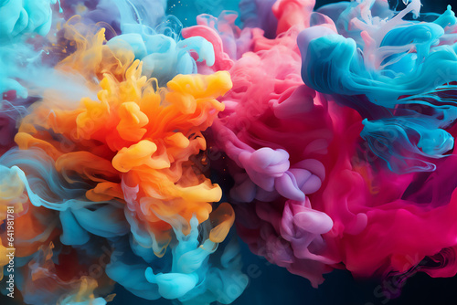Motion Color drop in water Ink swirling in  Colorful ink abstraction. Cloud of ink under water