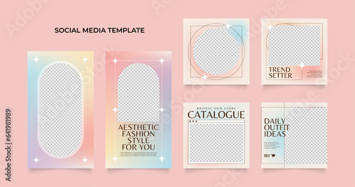 social media template banner blog fashion sale promotion. fully editable instagram and facebook square post frame puzzle organic sale poster. fresh yellow element shape vector background
