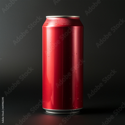 Red can on white background, ai technology