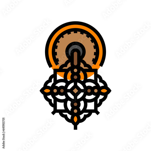 islamic door knocker color icon vector. islamic door knocker sign. isolated symbol illustration
