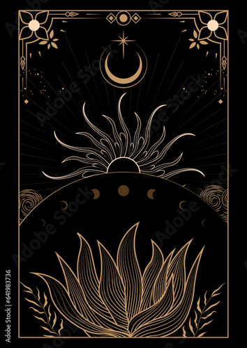 Magical Celestial Interstellar Frame Illustration