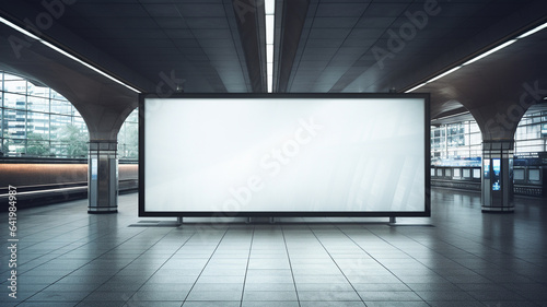 empty street with modern billboard.