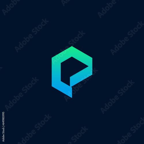 letter p illustration design logo