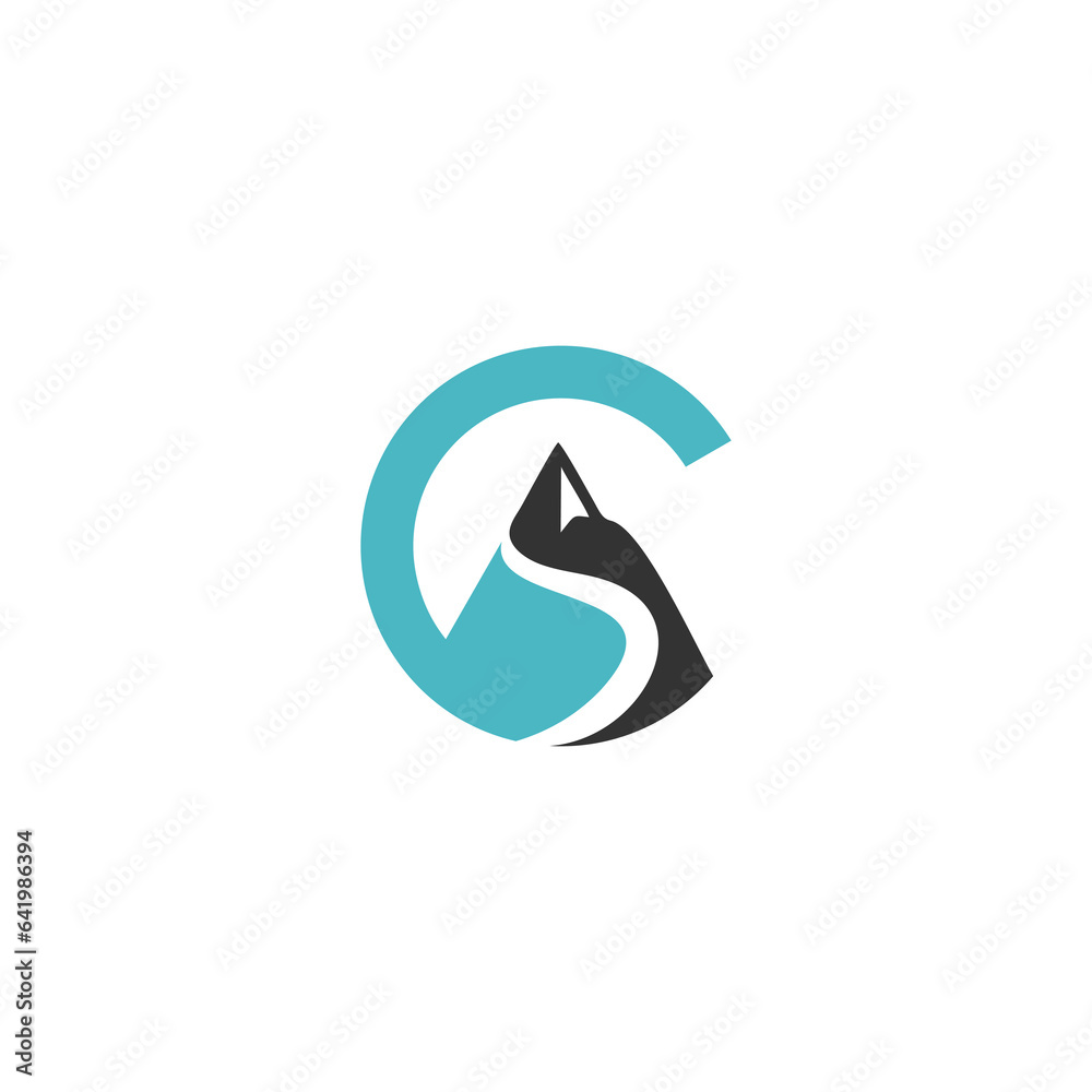 mountain with letter c design vector mountain with letter c design vector