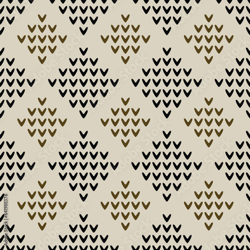 Knitted pattern design, decorative ornamnet seamless tile photo