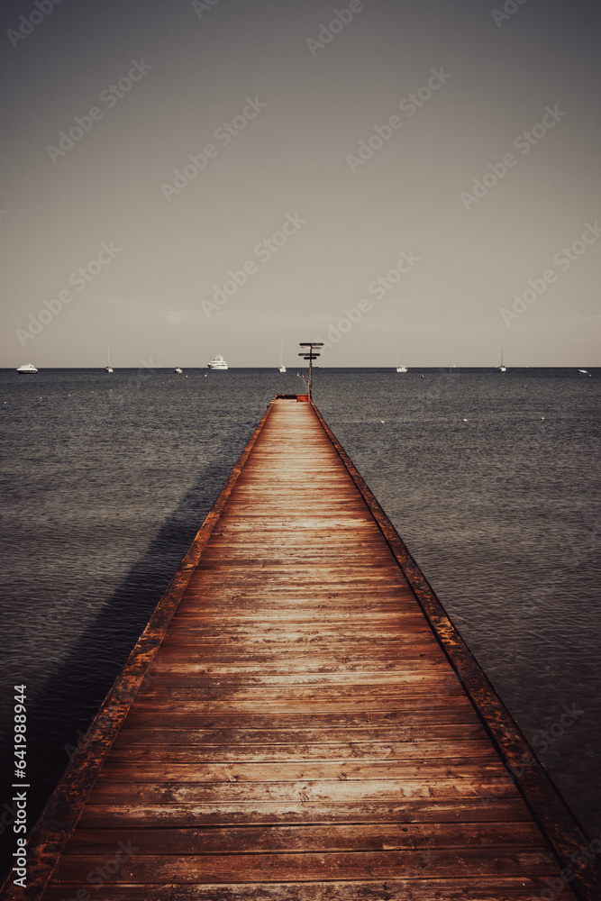 Artistic view of a wooden pier